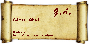 Géczy Ábel névjegykártya